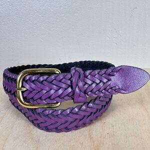 VTG  Capezia Woven Braided Womens Leather Belt Brass 90s Whimsygoth Purple M 32